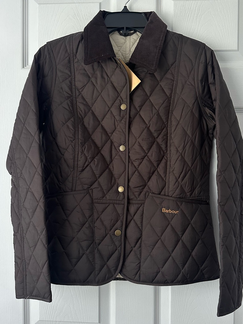 Barbour Quilted Jacket With Collar Brown Size 6